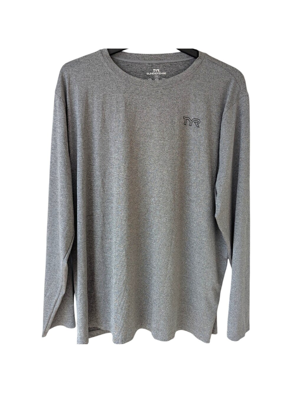 NWT TYR Sun Defense Long Sleeve Shirt Mens 2XL Gray UPF 50+ Performance 26x29.5